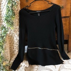 WHBM Asymmetrical, black sweater